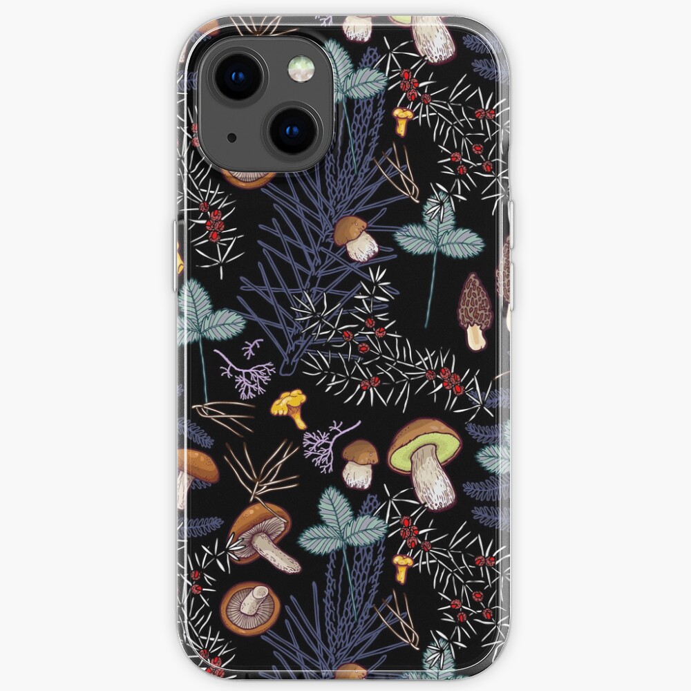 dark wild forest mushrooms iPhone Case