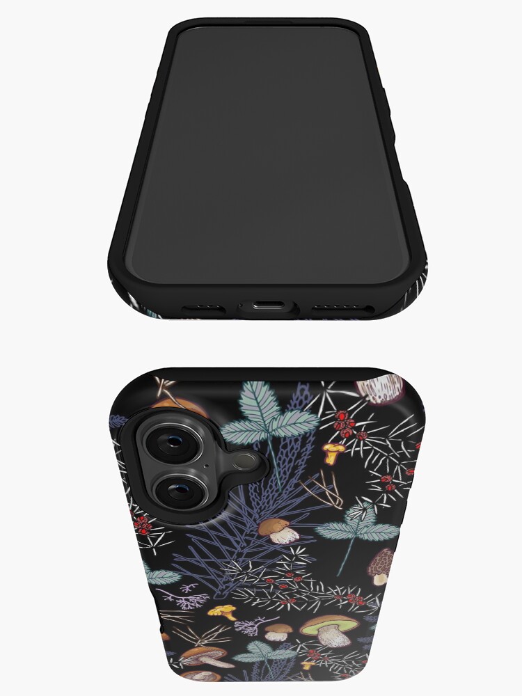 Thumbnail 3 of 4, iPhone Case, dark wild forest mushrooms designed and sold by smalldrawing.