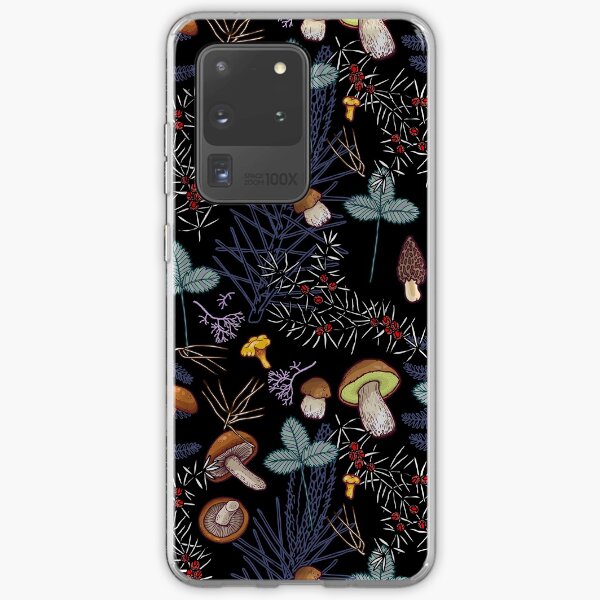 dark wild forest mushrooms Samsung Galaxy Soft Case