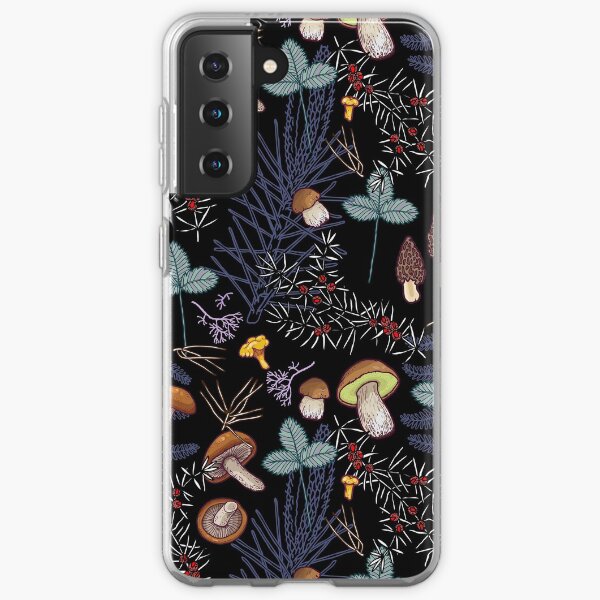 dark wild forest mushrooms Samsung Galaxy Soft Case