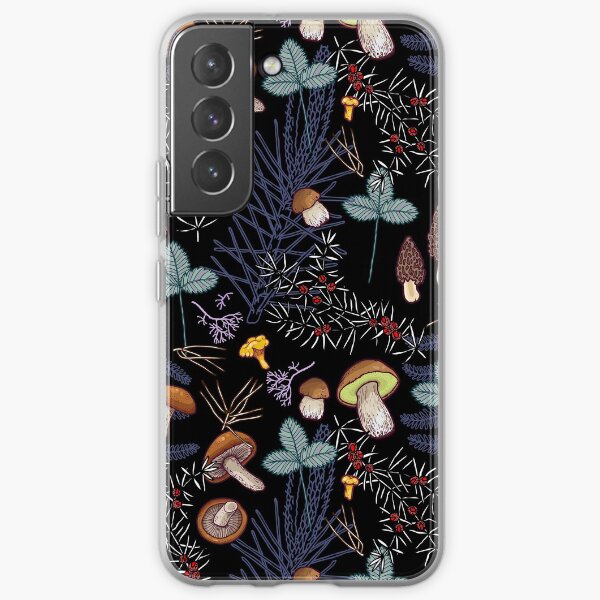 dark wild forest mushrooms Samsung Galaxy Soft Case