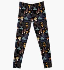 dark wild forest mushrooms Leggings