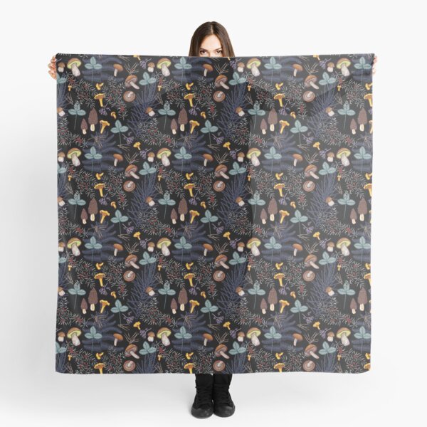 Item preview, dark wild forest mushrooms designed and sold by smalldrawing.