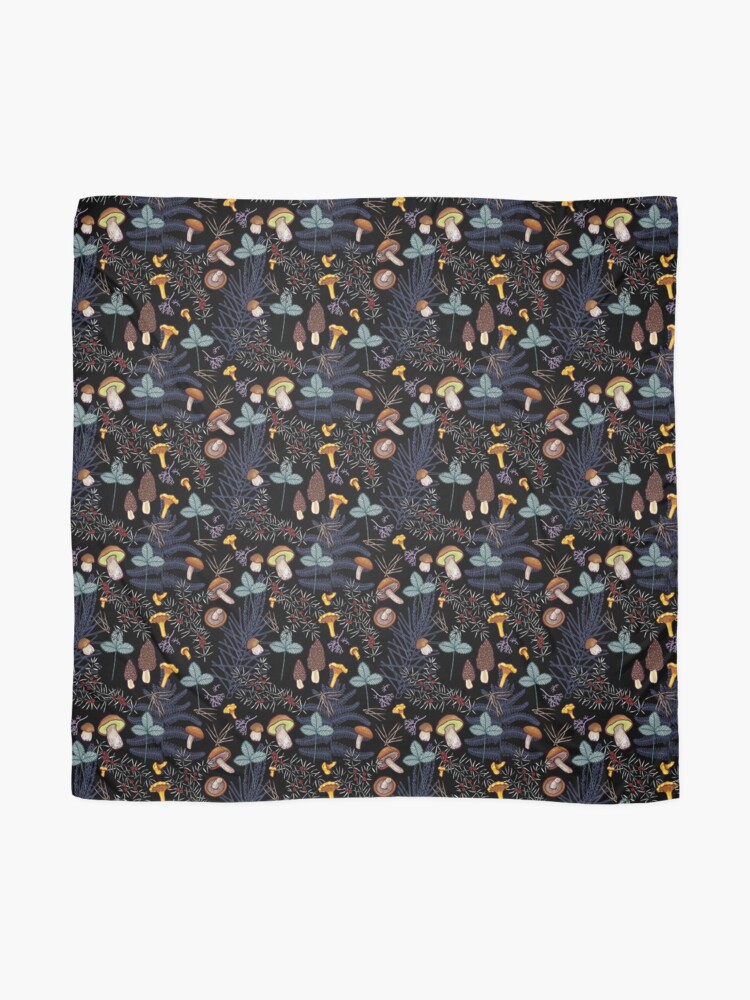 Alternate view of dark wild forest mushrooms Scarf