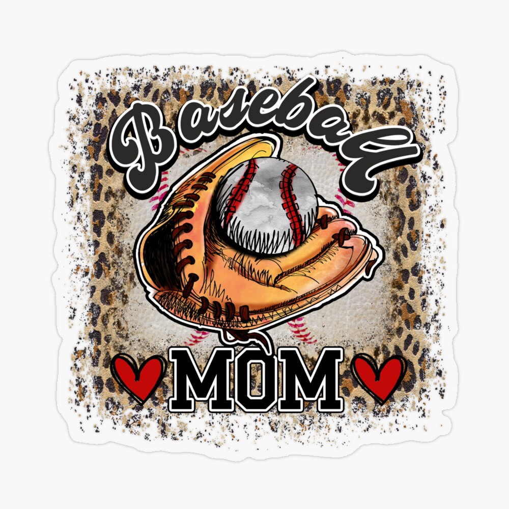 Baseball mama PNG  Heart Leopard baseball sublimation designs Hand Drawn  PNG