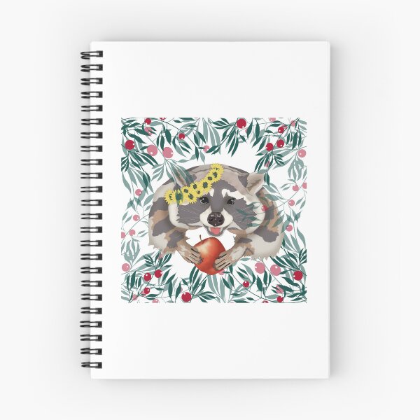 Item preview, Cute raccoon with an apple in the paws designed and sold by KateQR.