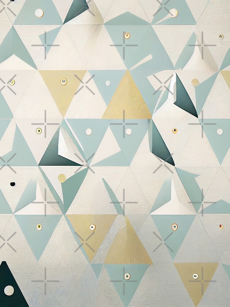 Thumbnail 3 von 3, Tuch, Futuristic Elegant Muted Triangular Minimalist Pattern Digital Painting designt und verkauft von CodeAndColors.
