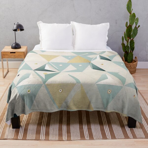 Item preview, Futuristic Elegant Muted Triangular Minimalist Pattern Digital Painting designed and sold by CodeAndColors.