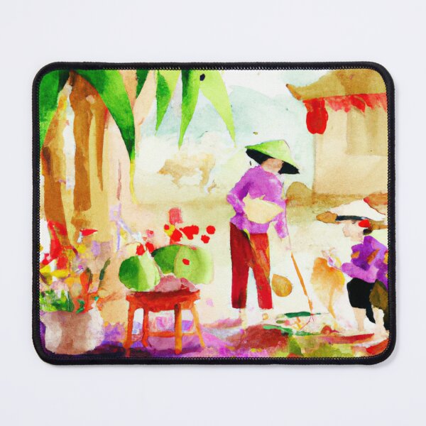 Item preview, Tet Vietnam , Vietnamese New Year , Watercolor Painting designed and sold by Color-Me-Blue.
