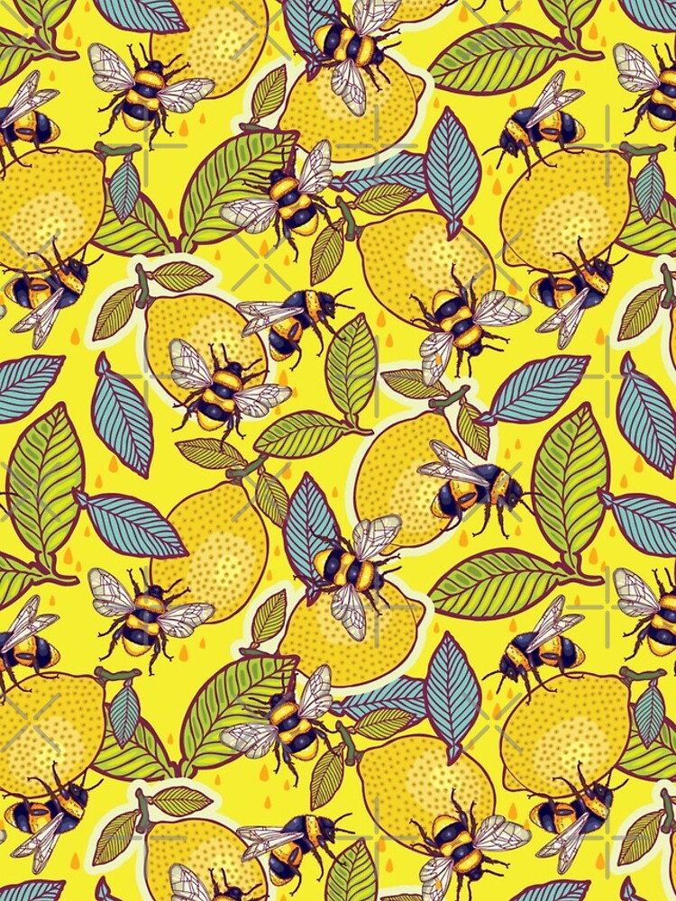 Yellow lemon and bee garden. by smalldrawing