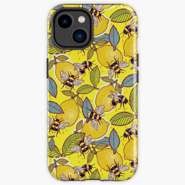 Yellow lemon and bee garden. iPhone Tough Case