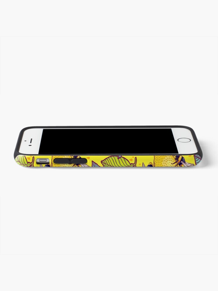 Alternate view of Yellow lemon and bee garden. iPhone Case & Cover