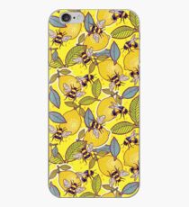 Yellow lemon and bee garden. iPhone Case