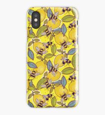 Yellow lemon and bee garden. iPhone Case