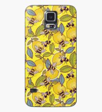 Funda/vinilo para Samsung Galaxy Amarillo limón y jardín de abejas.
