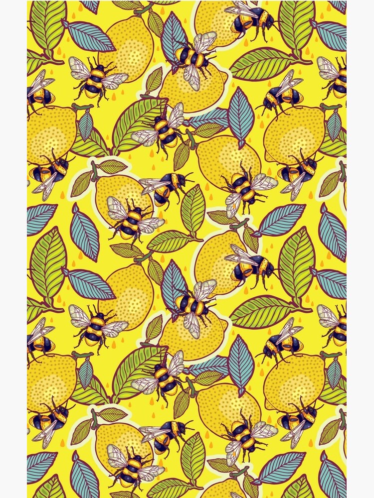 Yellow lemon and bee garden. by smalldrawing