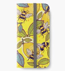 Gelber Zitronen- und Bienengarten. iPhone Flip-Case/Hülle/Klebefolie