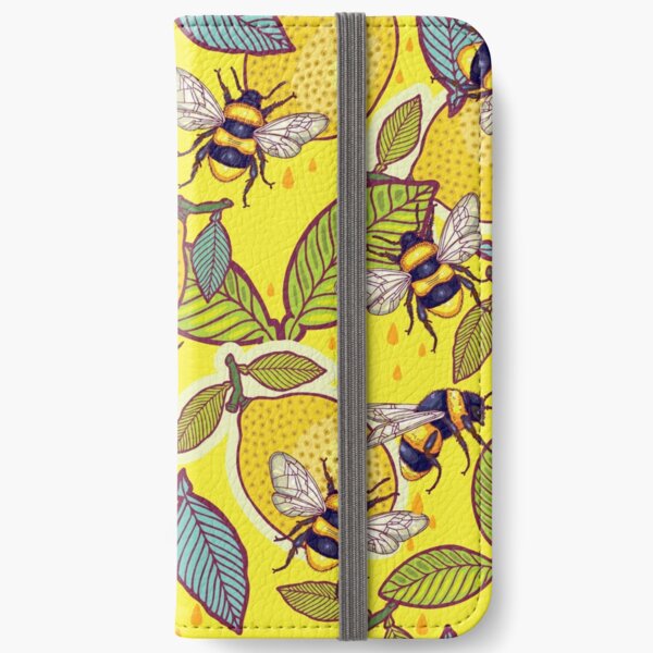 Yellow lemon and bee garden. iPhone Wallet