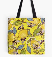 Yellow lemon and bee garden. Tote Bag