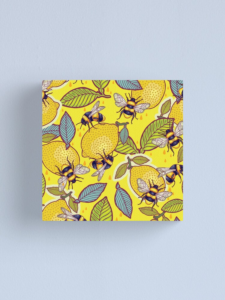 Alternate view of Yellow lemon and bee garden. Canvas Print