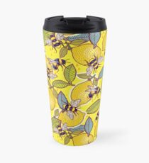 Yellow lemon and bee garden. Travel Mug