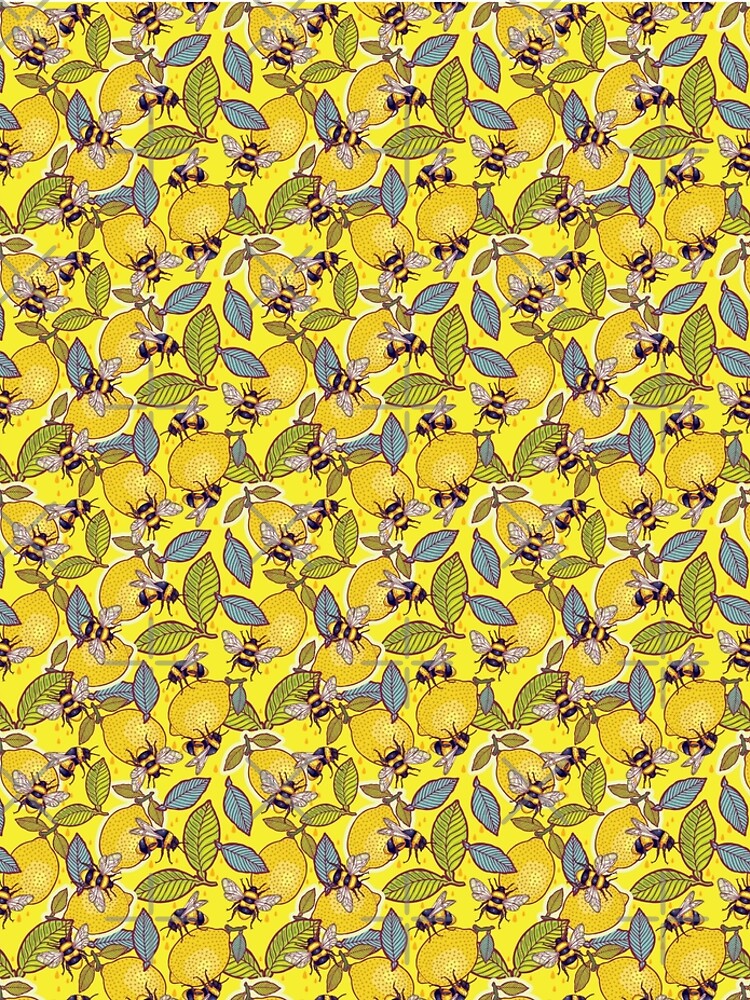 Yellow lemon and bee garden. by smalldrawing