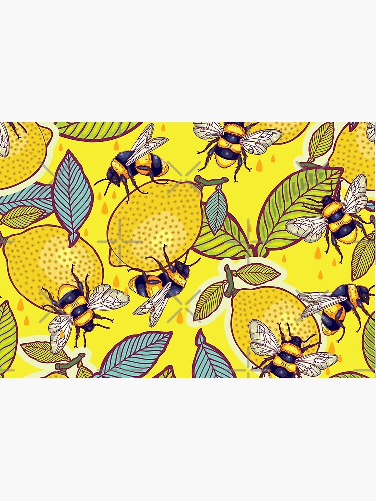 Yellow lemon and bee garden. by smalldrawing