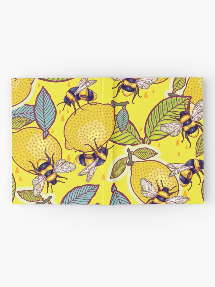 Alternate view of Yellow lemon and bee garden. Hardcover Journal