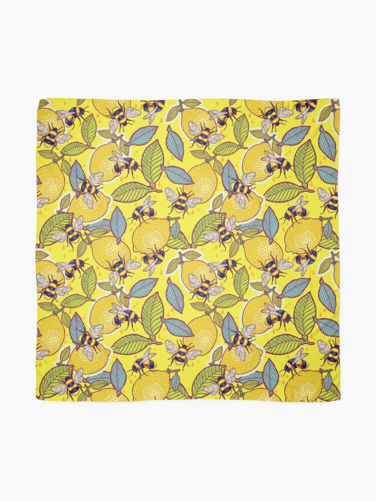 Alternate view of Yellow lemon and bee garden. Scarf