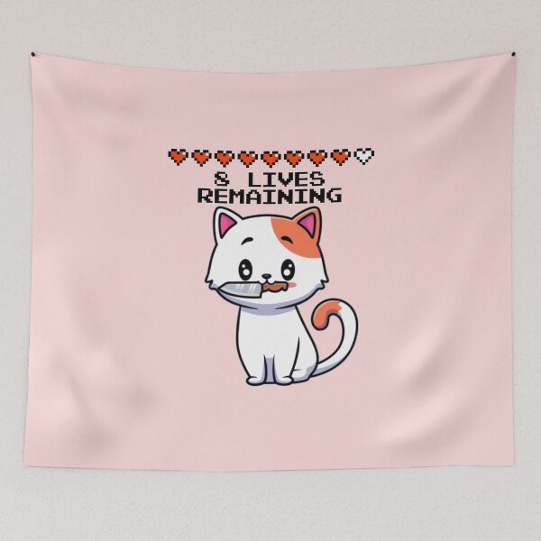 Item preview, 8 Lives Remaining Funny Cat Meme designed and sold by everything4eva.