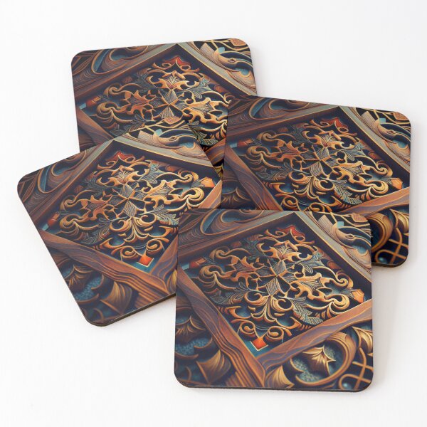 Item preview, Wood Crafty Dreamy Asian Pattern Digital Painting designed and sold by CodeAndColors.
