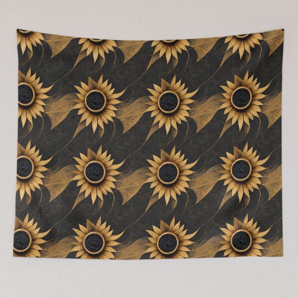 Artikelvorschau, Dunkler Modus mit Sonnenblumenmuster entworfen und verkauft von Vintagez 98.