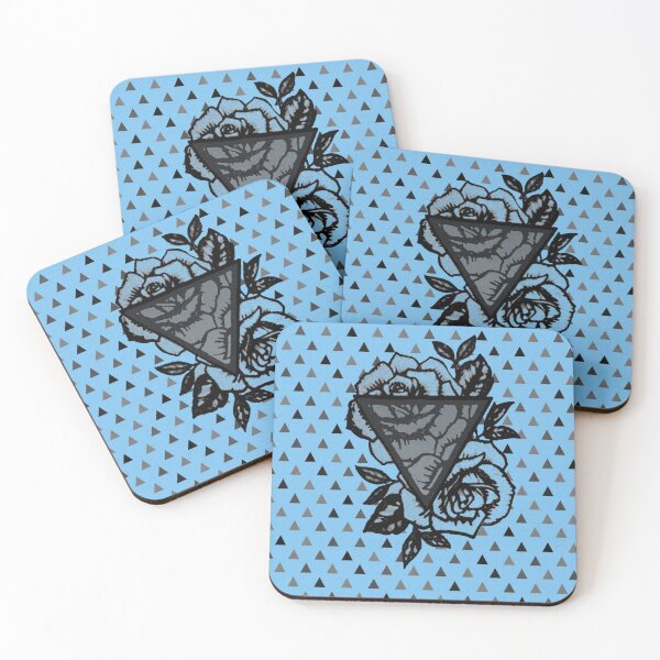 Item preview, roses and geometry of triangles designed and sold by BarbaraFarina.