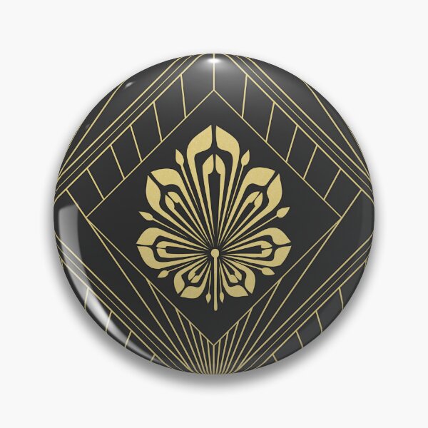 Item preview, 1920s Aesthetic Gold Art Deco Great Gatsby Flower Pattern designed and sold by MadfishDesigns.