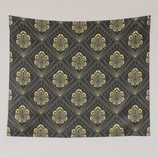 Item preview, 1920s Aesthetic Gold Art Deco Great Gatsby Flower Pattern designed and sold by MadfishDesigns.