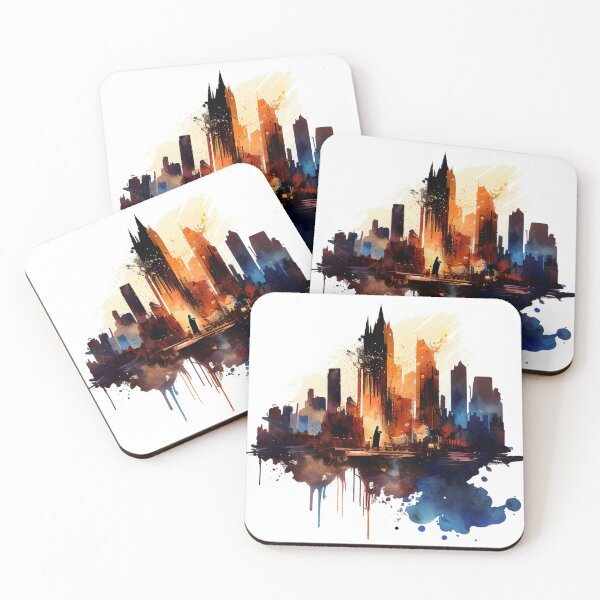 Item preview, Urban watercolor landscape, cityscape designed and sold by evk-art.