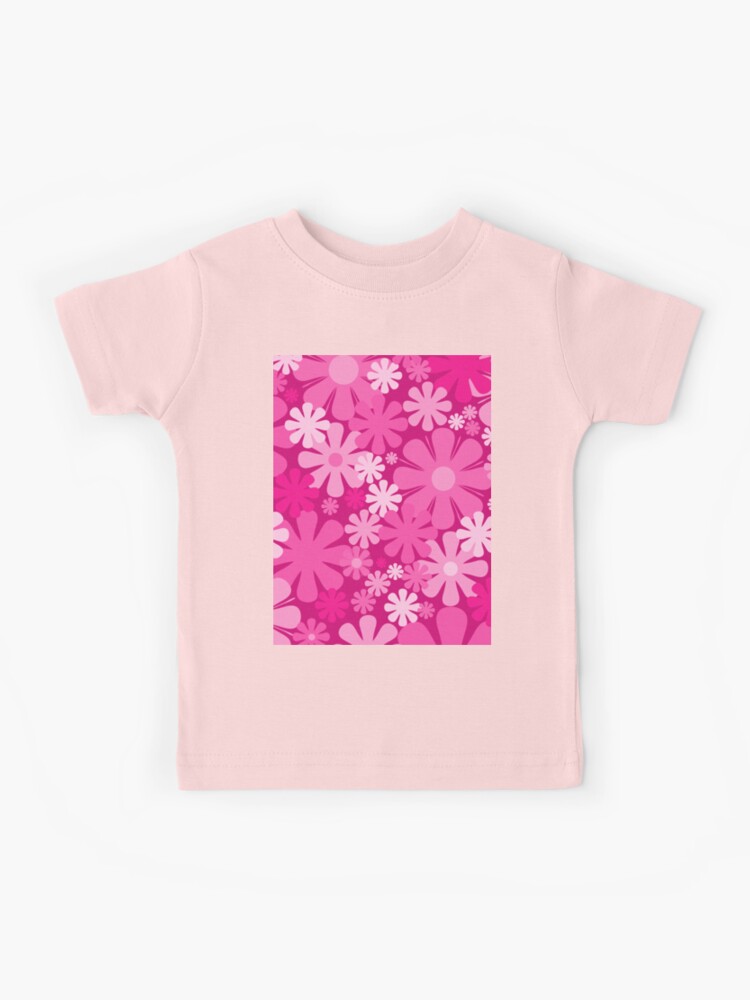 Retro Flowers Aesthetic Sale for 60s kierkegaard by Y2K Magenta Hot Kids Redbubble Pattern Bright 70s T-Shirt Floral Pink\