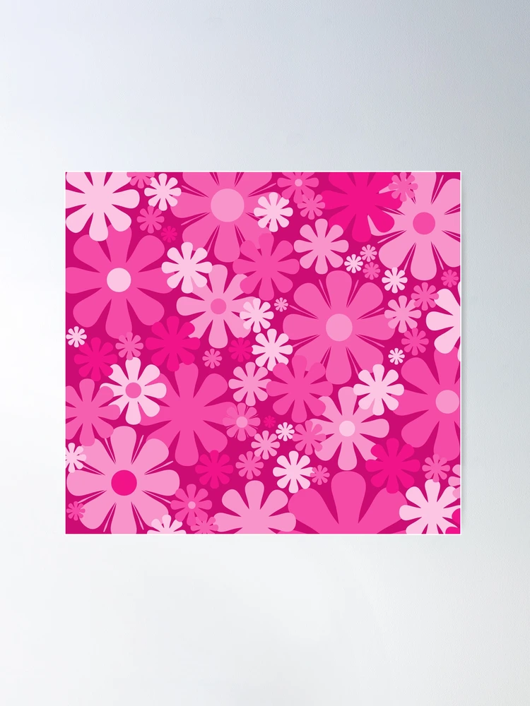 Retro Flowers 60s 70s Aesthetic Floral Pattern Bright Hot Y2K