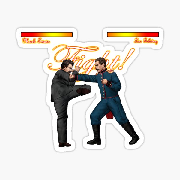 Mark Twain vs Leo Tolstoy Sticker
