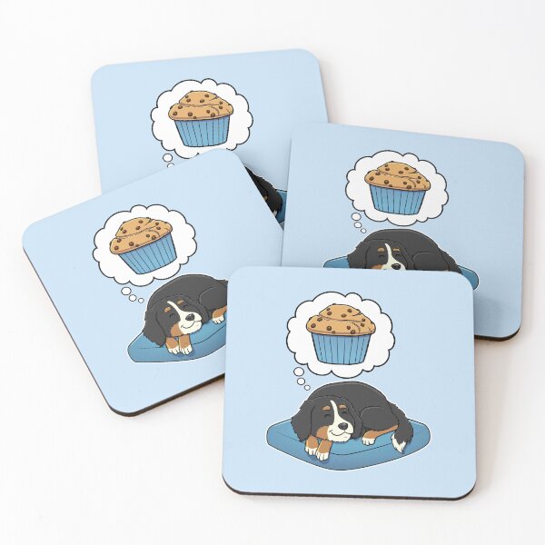Item preview, Bernese Mountain Dog dreaming about Chocolate Chip Muffins designed and sold by DoggieDelights.