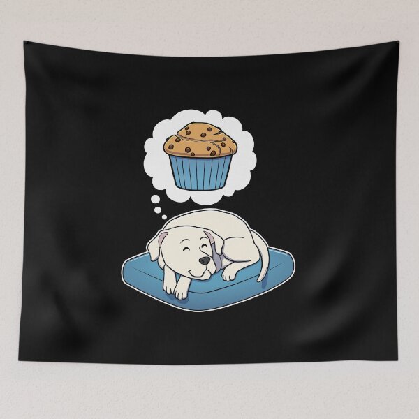 Item preview, Dogo Argentino dreaming about Chocolate Chip Muffins designed and sold by DoggieDelights.