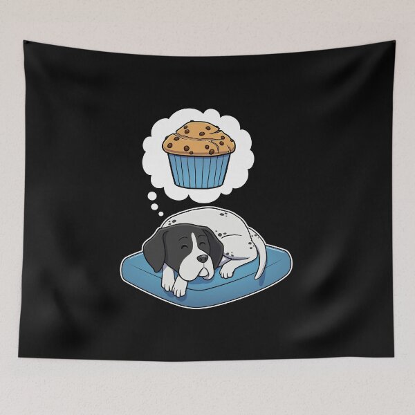 Artikelvorschau, English Pointer dreaming about Chocolate Chip Muffins entworfen und verkauft von DoggieDelights.