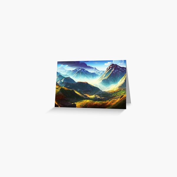 Painted Mountain Range #1 Greeting Card