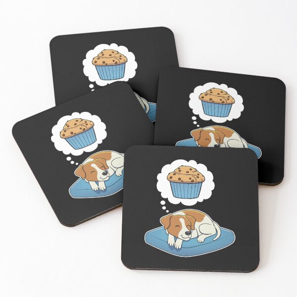 Item preview, Jack Russell Terrier dreaming about Chocolate Chip Muffins designed and sold by DoggieDelights.