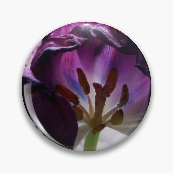 Item preview, Magenta purple tulip in abscission (dropping its petals) | marbled cyan turquoise blue pink black designed and sold by DigitalEurydice.