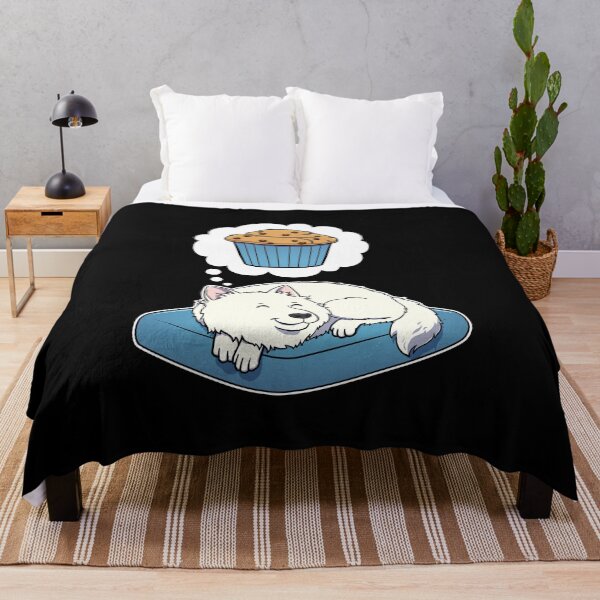 Item preview, Samoyed dreaming about Chocolate Chip Muffins designed and sold by DoggieDelights.