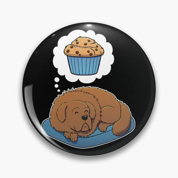 Item preview, Tibetan Mastiff dreaming about Chocolate Chip Muffins designed and sold by DoggieDelights.