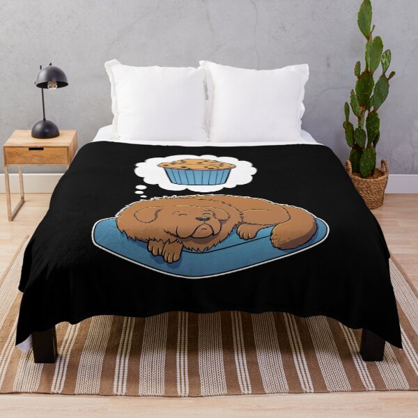 Item preview, Tibetan Mastiff dreaming about Chocolate Chip Muffins designed and sold by DoggieDelights.