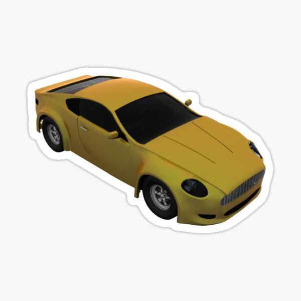 Yellow Car Pose 1 Sticker