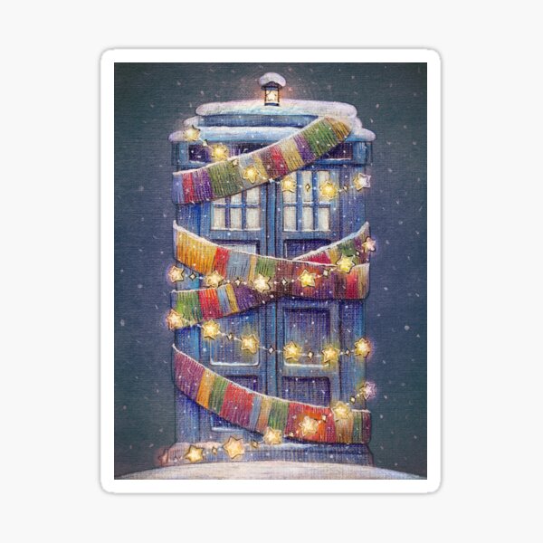 Christmas Police Box Sticker